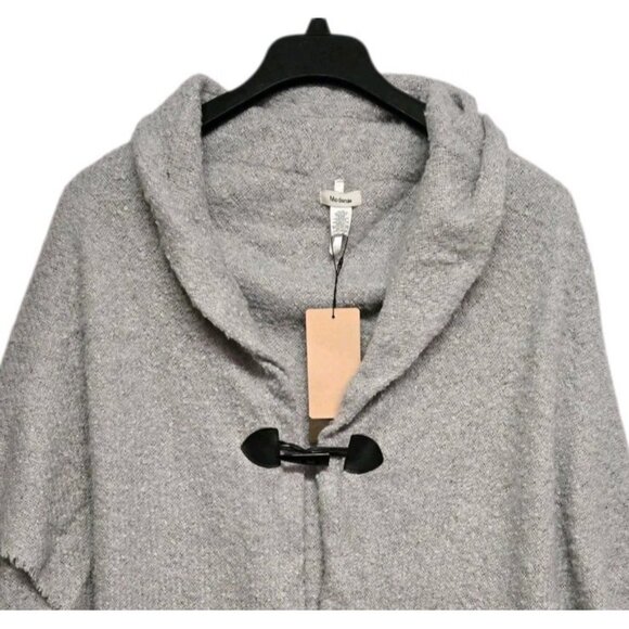 Modena Wrap Womens One Size Gray Shawl Collar Poncho Toggle Button Closure - Picture 6 of 6